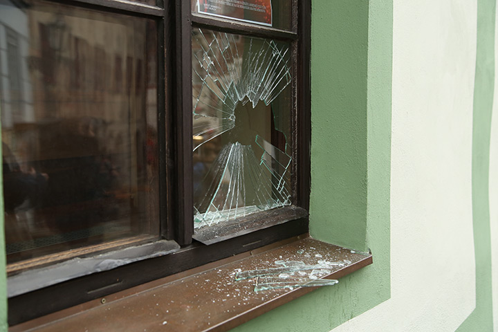 A2B Glass are able to board up broken windows while they are being repaired in Tipton.